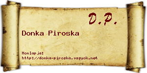 Donka Piroska névjegykártya